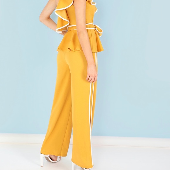 Yellow Two piece Matching pants Set - Picture 4 of 4